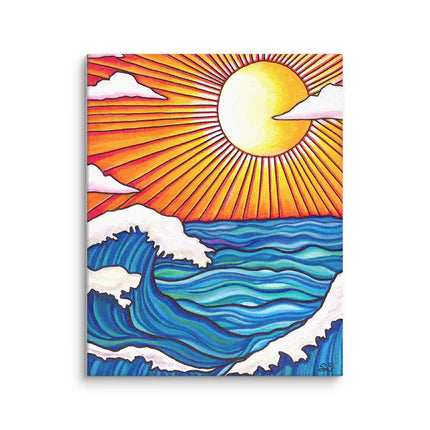 Sun and waves (Canvas)