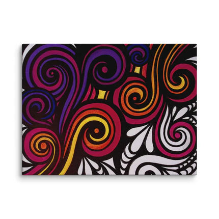 Color swirls with black and white (Canvas)